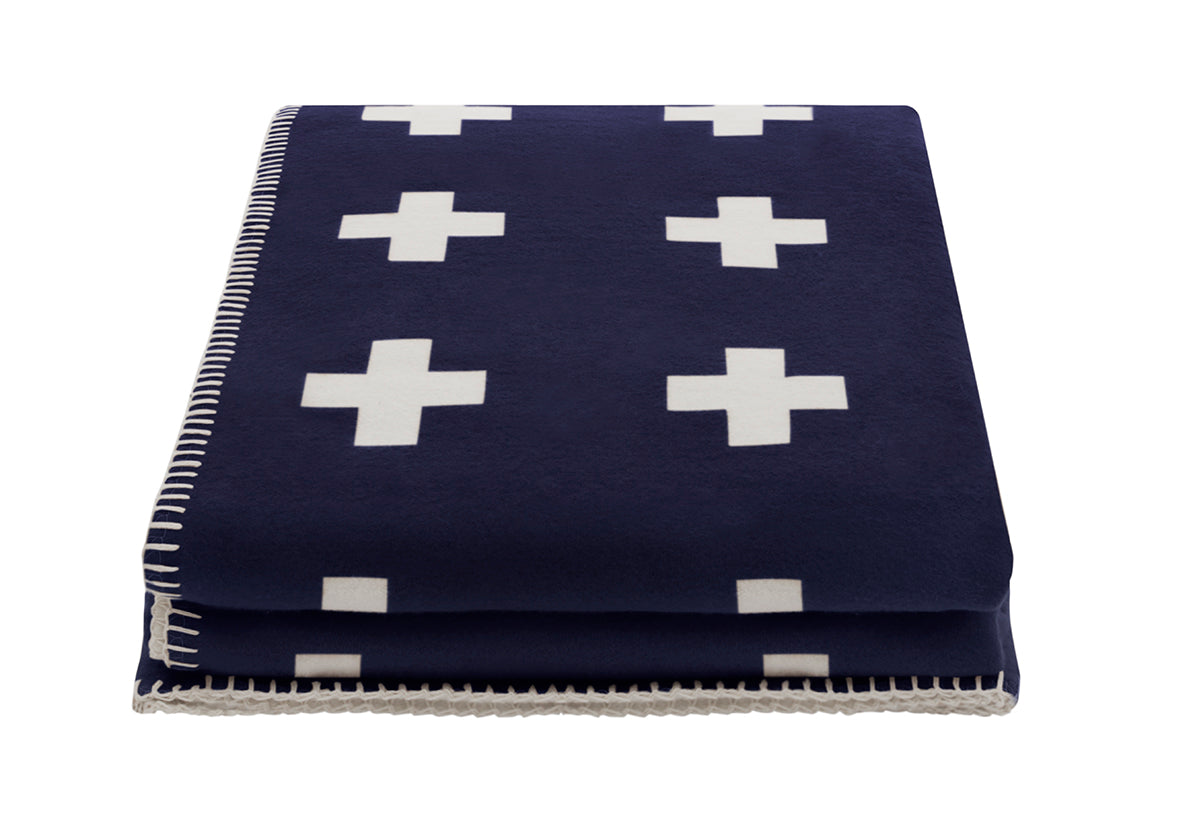 Cross Blanket Midnight Blue